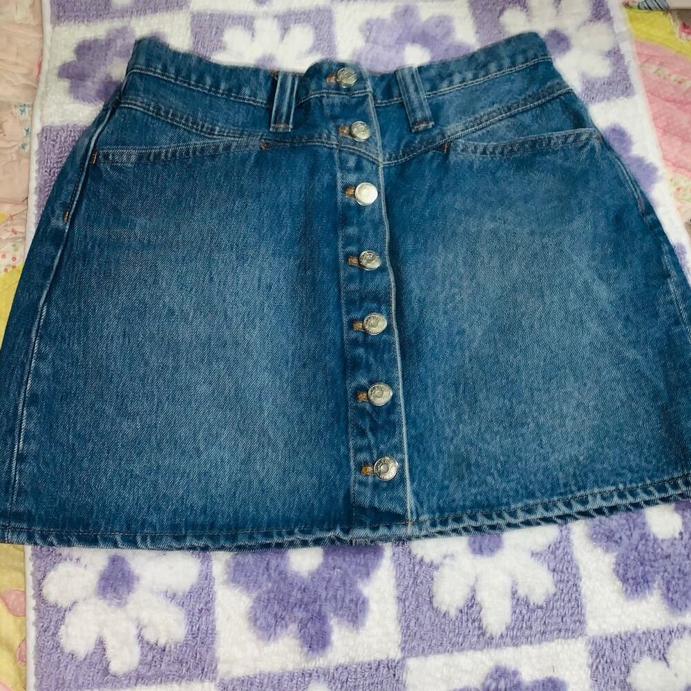 Madewell Skirt Stretch Denim A-Line Blue sz 26 - Picture 3 of 10
